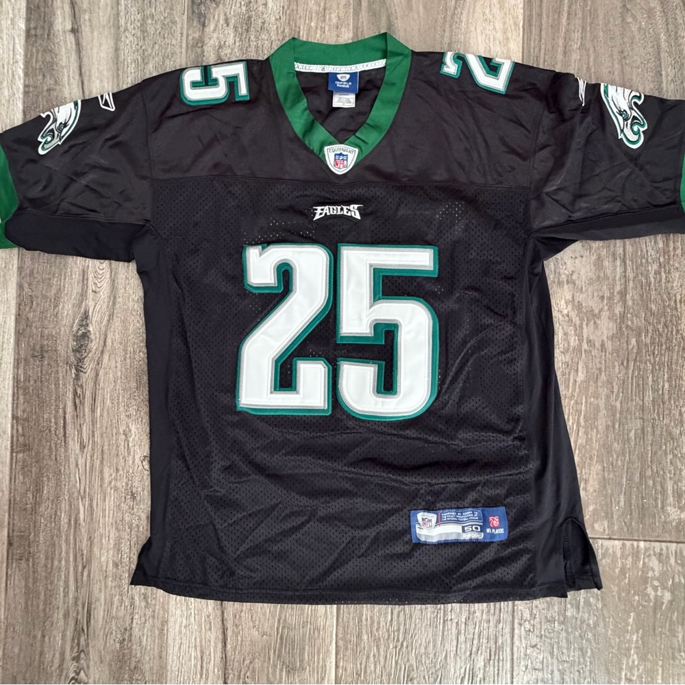 Reebok Dark Green Football Jersey Autographed with White Satin Patches Stitched